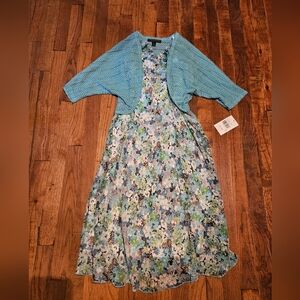 NWT connected apparel size 10 floral spaghetti strap Dress With Cardigan